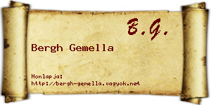 Bergh Gemella névjegykártya